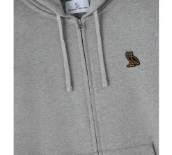 OVO Classic Full-Zip Hoodie - Heather Grey