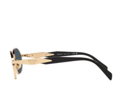 Prada Heritage Oval Metal Sunglasses - Black / Gold