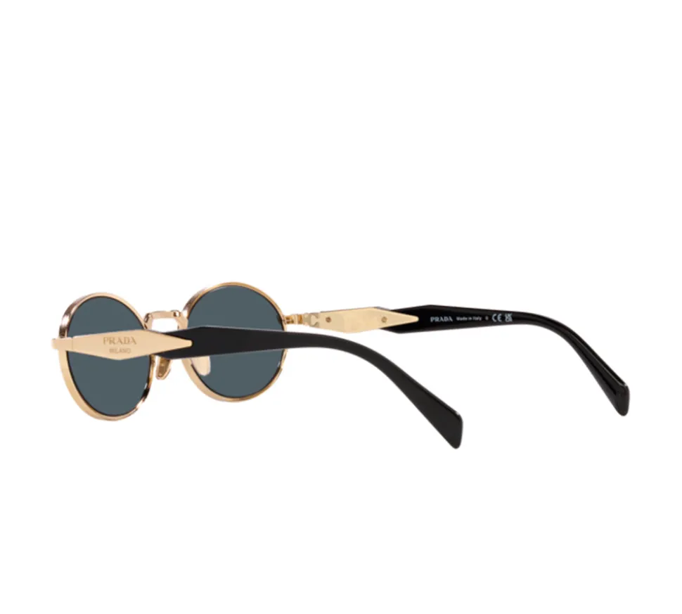 Prada Heritage Oval Metal Sunglasses - Black / Gold