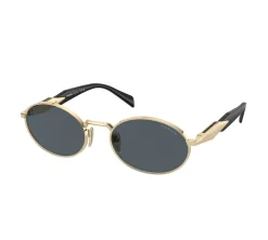 Prada Heritage Oval Metal Sunglasses - Black / Gold