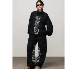 Realm Opo "REALM" Windbreaker Trackpants - Black