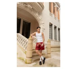 Realm "SERVICE" Swimming Shorts - Burgundy
