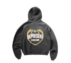 Represent Angel Border Hoodie - Stained Black