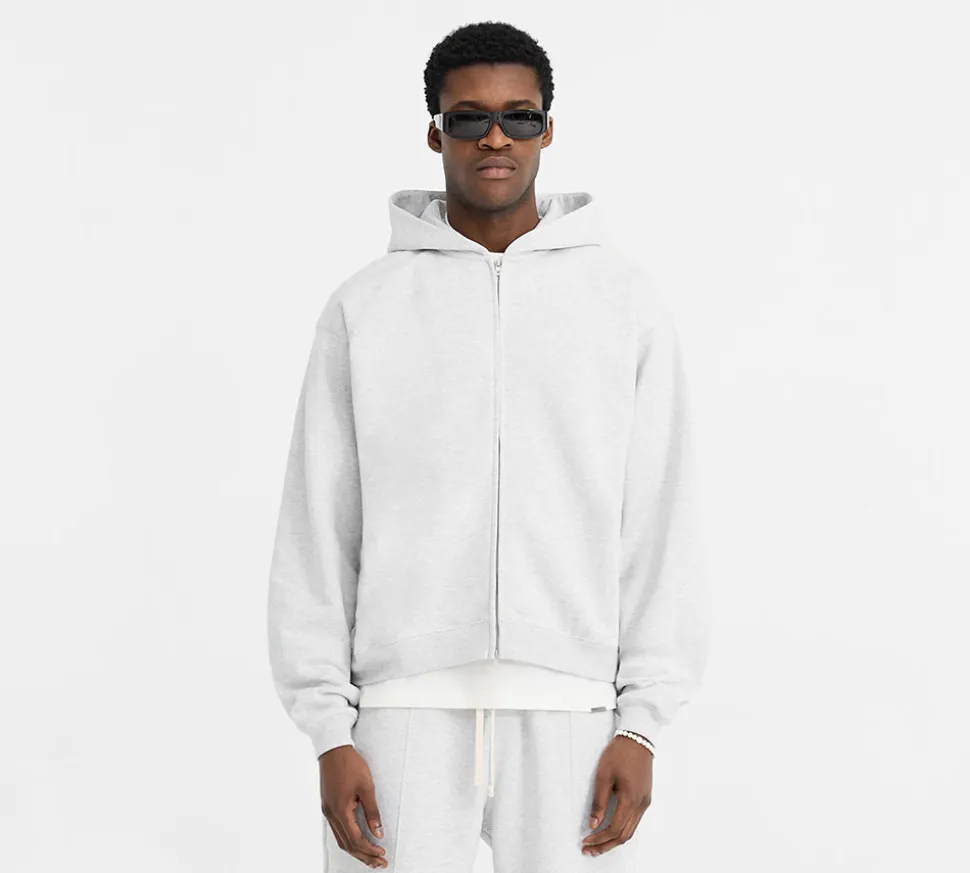 Represent Initial Oversized Zip Hoodie - Grey