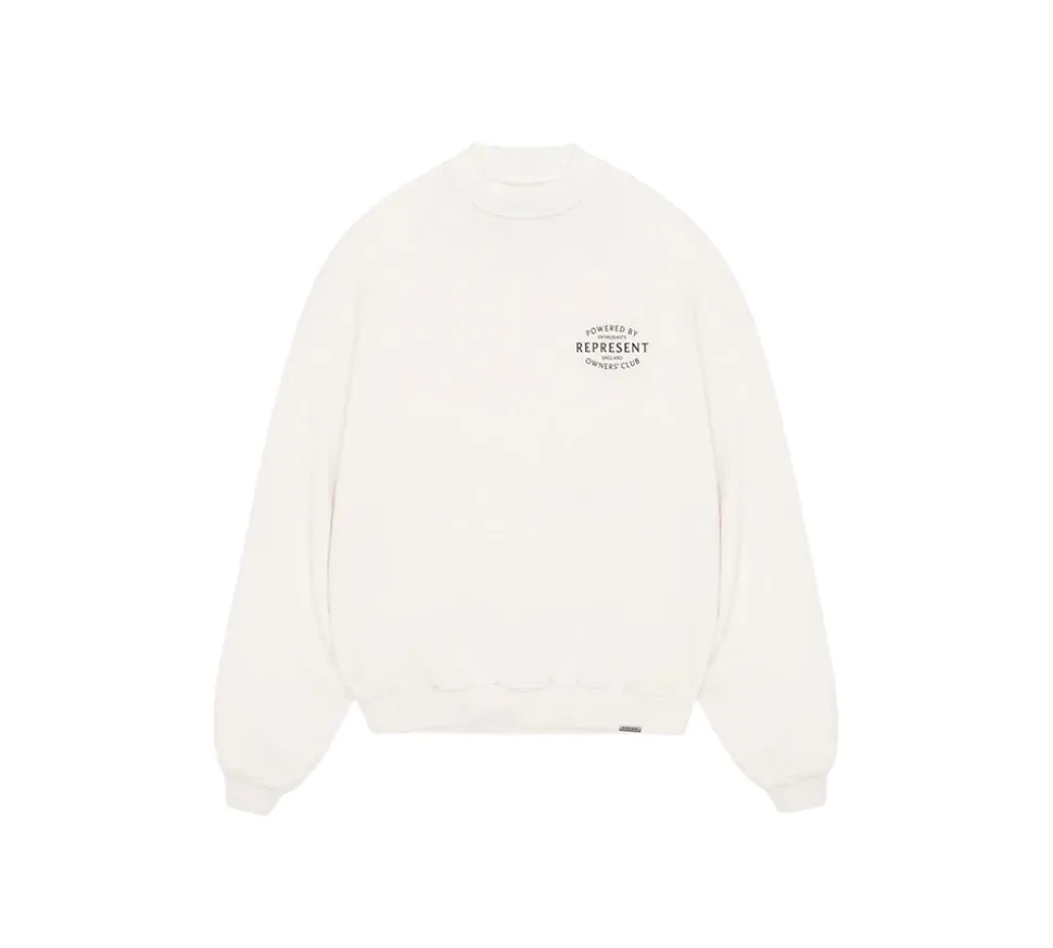 Represent Owners Club Stamp Crewneck - Flat White