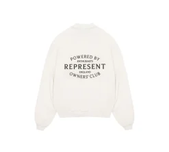 Represent Owners Club Stamp Crewneck - Flat White