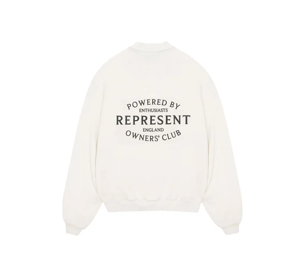 Represent Owners Club Stamp Crewneck - Flat White