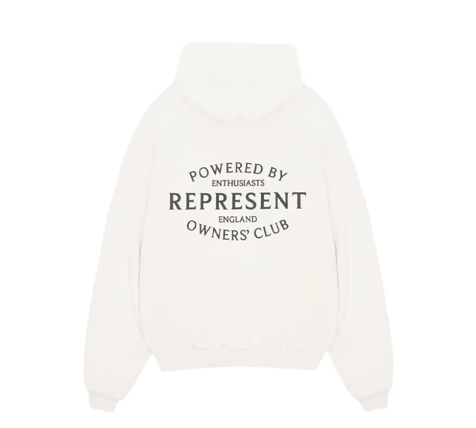 Represent Owners Club Stamp Hoodie - Flat White