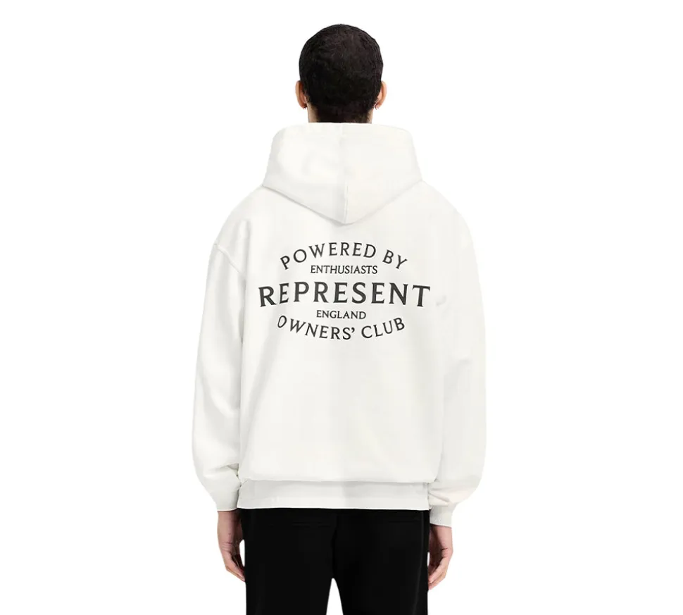 Represent Owners Club Stamp Hoodie - Flat White