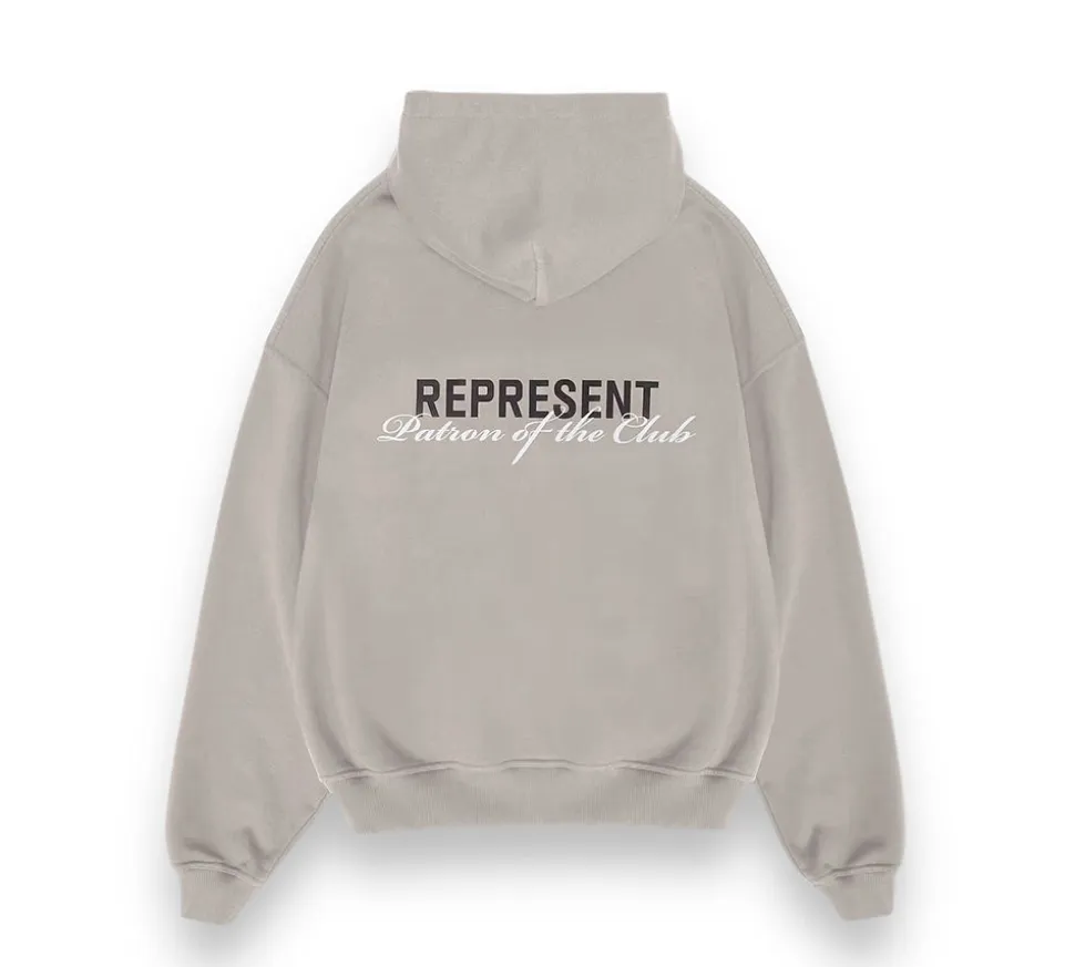 Represent Patron Of The Club Hoodie - Mudstone