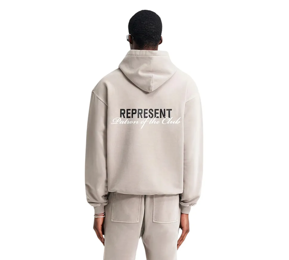 Represent Patron Of The Club Hoodie - Mudstone