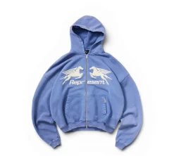 Represent Pegasus Zip Through Hoodie - Indigo