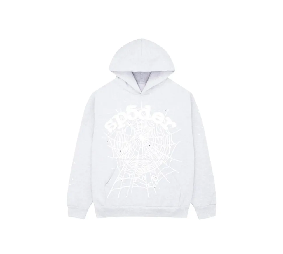 Sp5der OG Web Hoodie - Heather Grey
