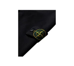 Stone Island Brushed Organic Cotton Fleece Zip Up Hoodie - Black