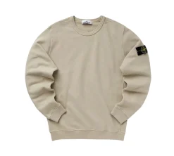 Stone Island Brushed Organic Cotton Fleece Crewneck - Plaster