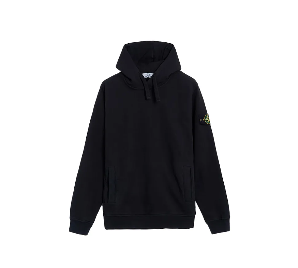 Stone Island Logo Hoodie - Black
