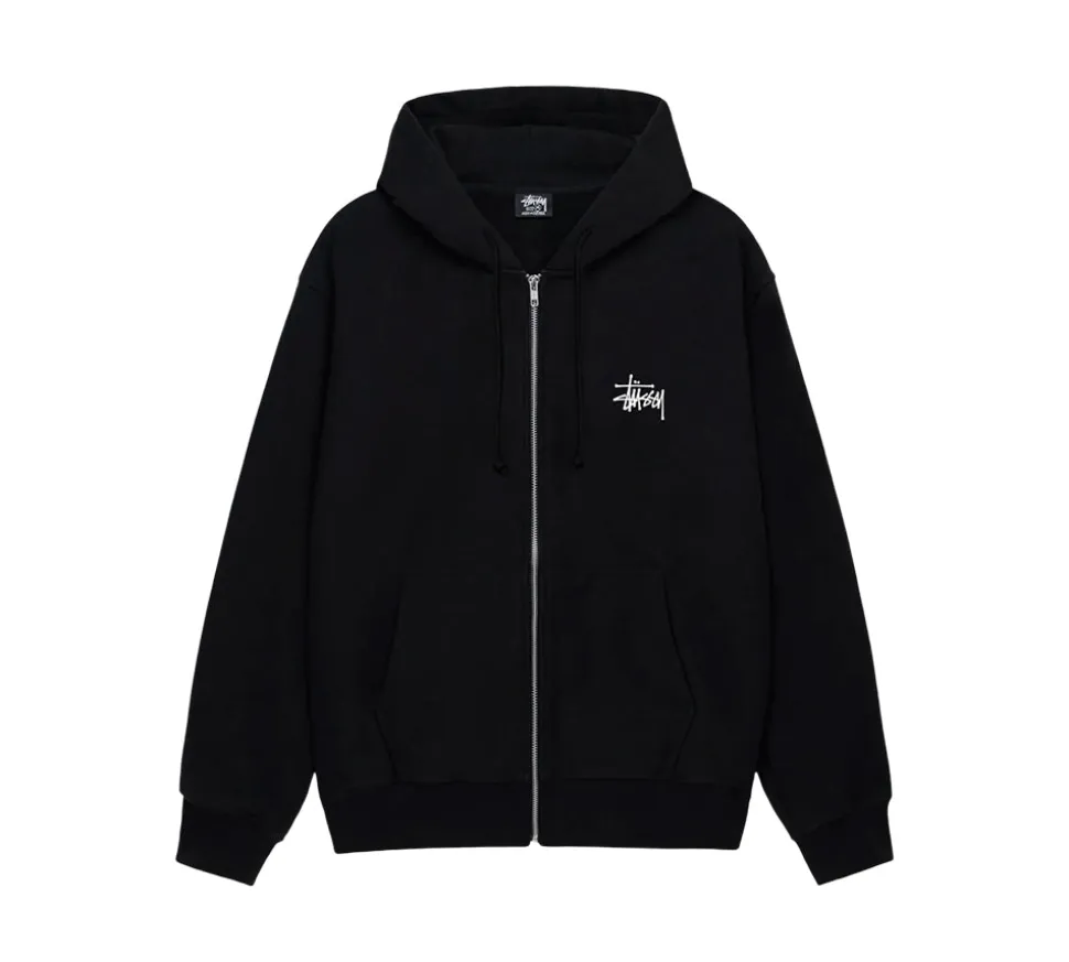 Stüssy Basic Zip Hoodie - Black
