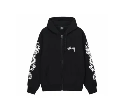 Stüssy Dragons Zip Hoodie - Black