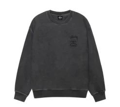 Stüssy Stock Link Pigment Dyed Crewneck - Black