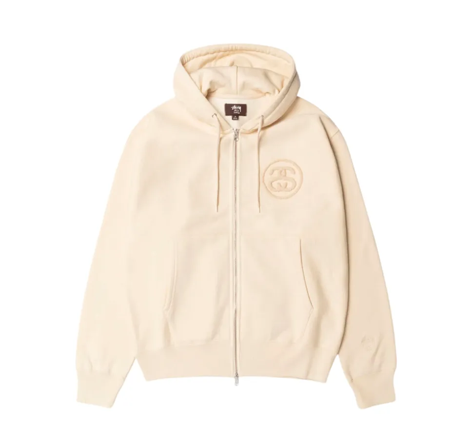 Stüssy x Wales Bonner Fleece Zip Hoodie – Ivory