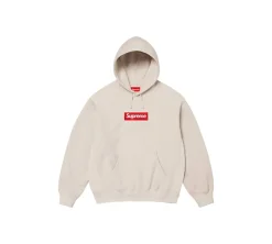 Supreme Box Logo Hooded Sweatshirt (FW24) - Stone