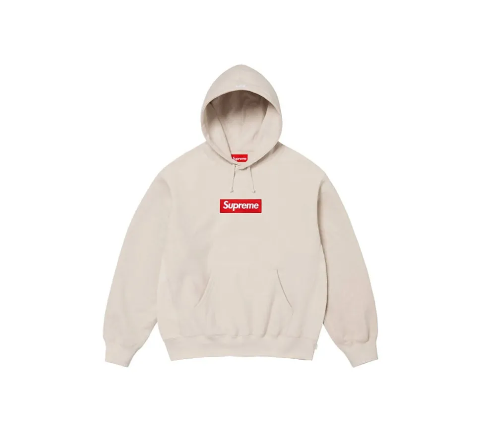Supreme Box Logo Hooded Sweatshirt (FW24) - Stone