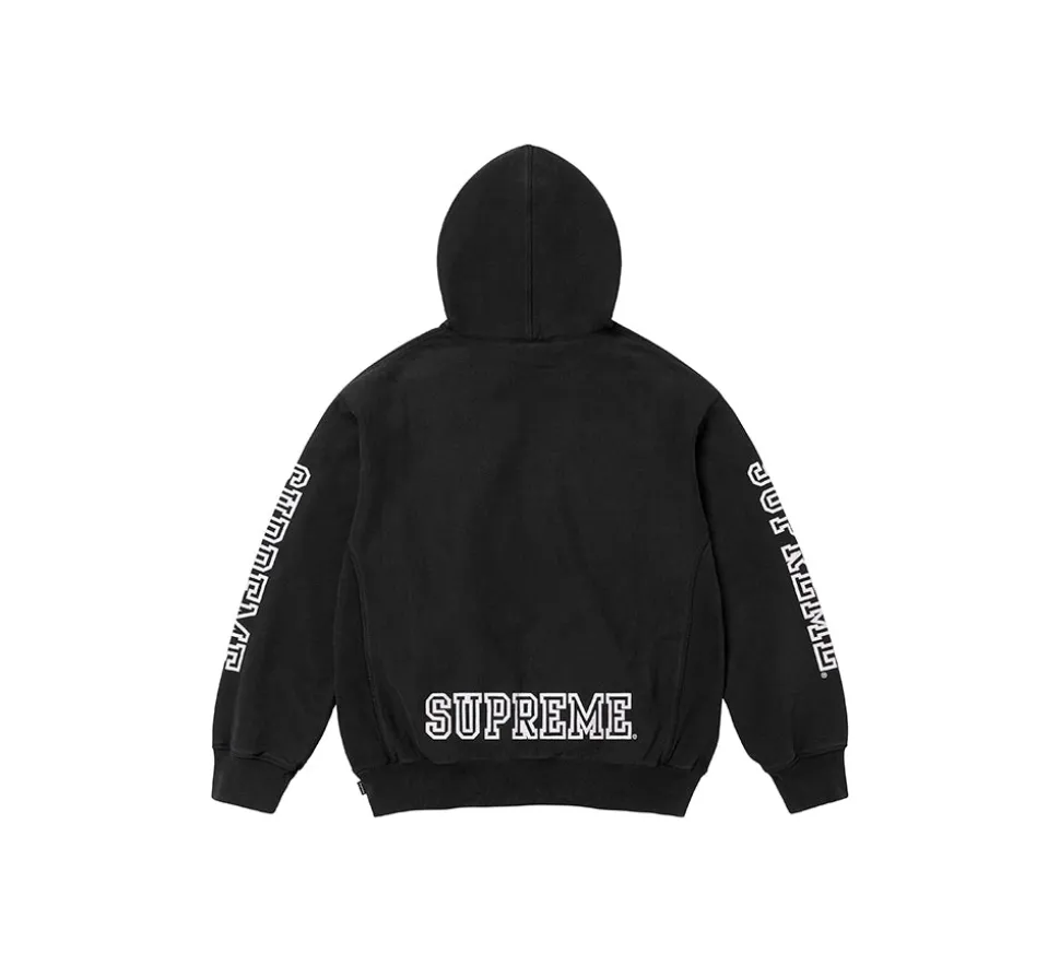 Supreme Collegiate Sleeve Hooded Sweatshirt - Black