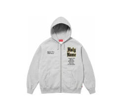 Supreme Salvation Zip Up Hooded Sweatshirt - Heather Grey