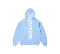 Supreme Satin Applique Hooded Sweatshirt (FW24) - Light Blue