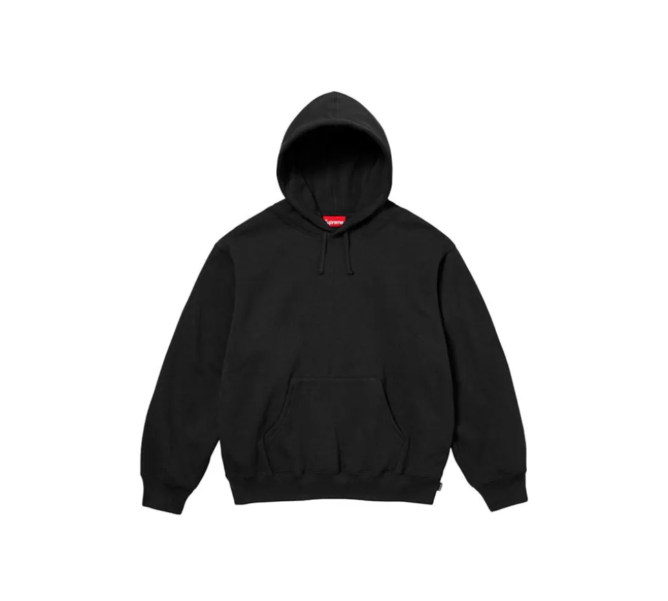 Supreme Satin Applique Hooded Sweatshirt (FW24) - Black