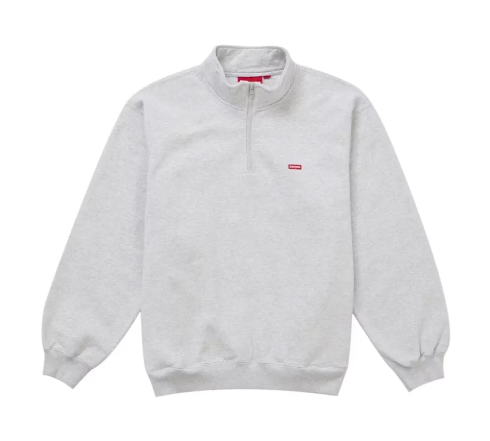 Supreme Small Box Half Zip Pullover - Ash Grey