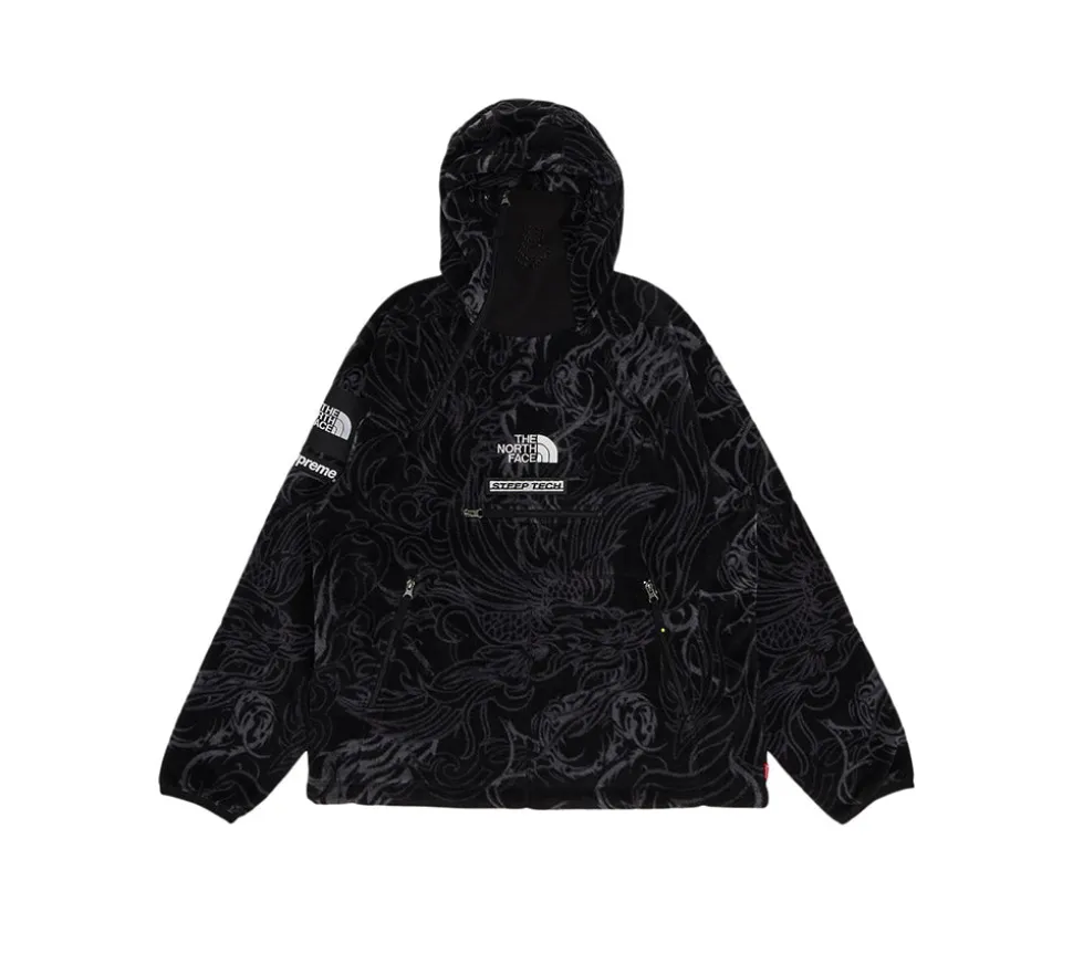 Supreme The North Face - Steep Tech Fleece Pullover Black Dragon