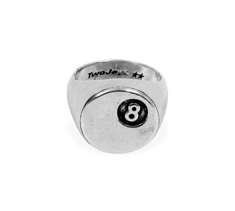 TwoJeys &&™ 8 Ball Ring - Handcrafted piece w/ 12 microns Silver Bath