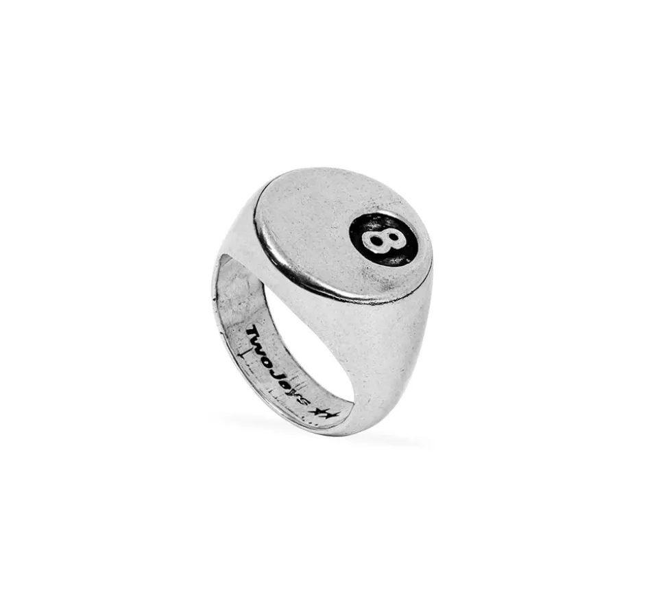 TwoJeys &&™ 8 Ball Ring - Handcrafted piece w/ 12 microns Silver Bath