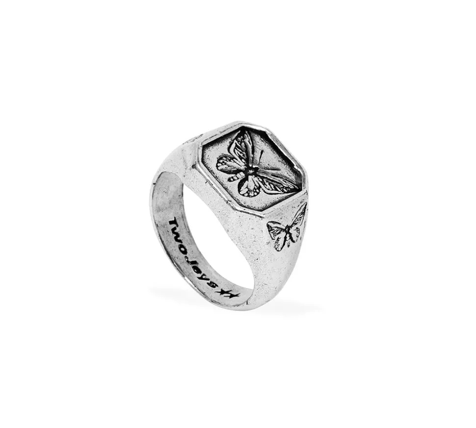 TwoJeys &&™ Butterfly Effect Ring - Handcrafted piece w/ 12 microns Silver Bath