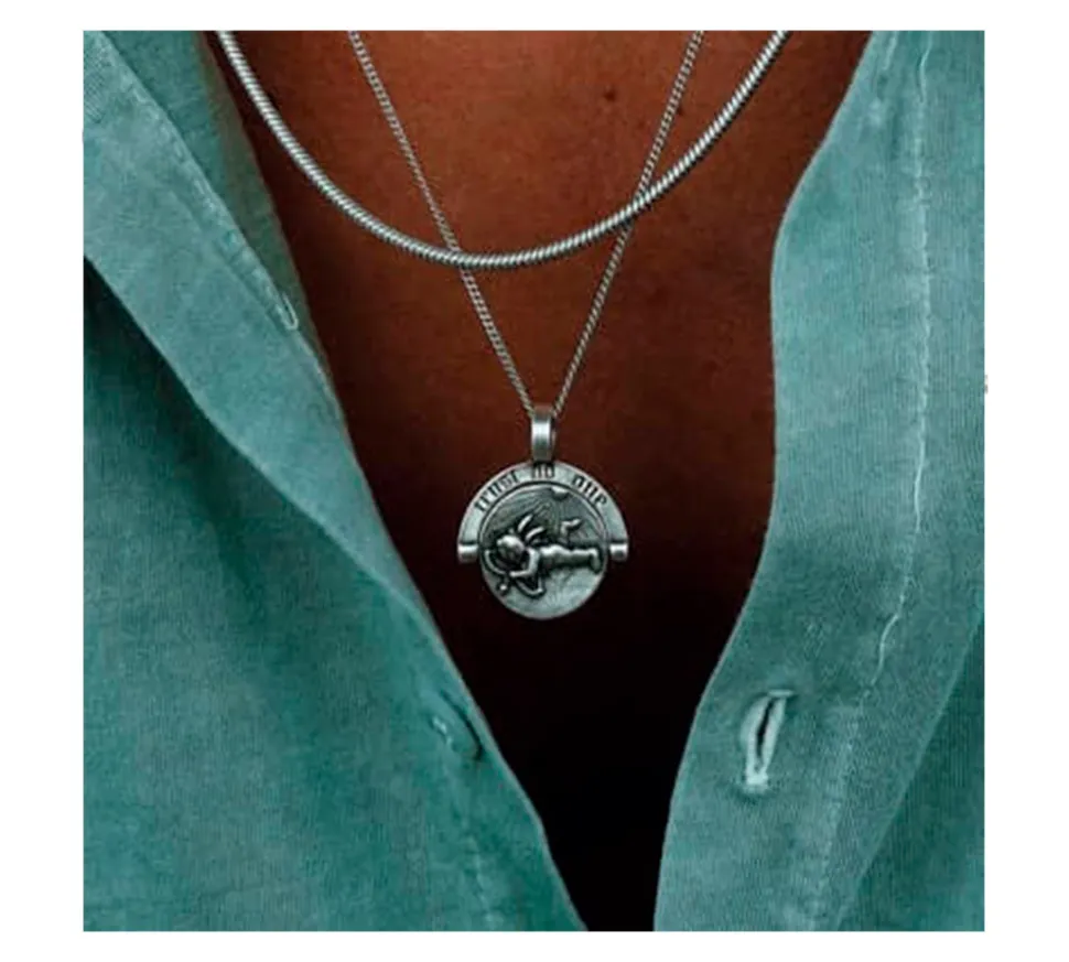 TwoJeys &&™ Saints & Sinners Necklace - 925 Silver Chain w/ 12 Microns Silver Plated