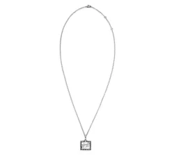 TwoJeys &&™ Square Icon Necklace - 925 Silver Chain w/ 12 Microns Silver Plated